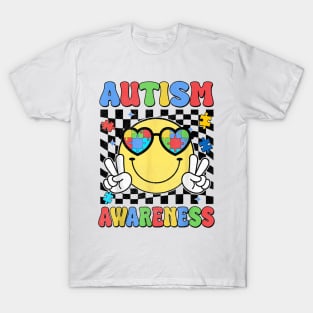 Retro Groovy Autism Awareness T-Shirt